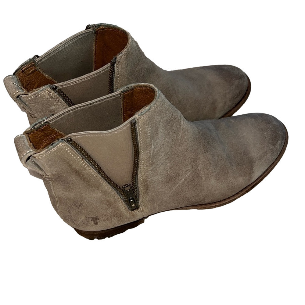 Frye Carly ash suede double zip Chelsea boots 7